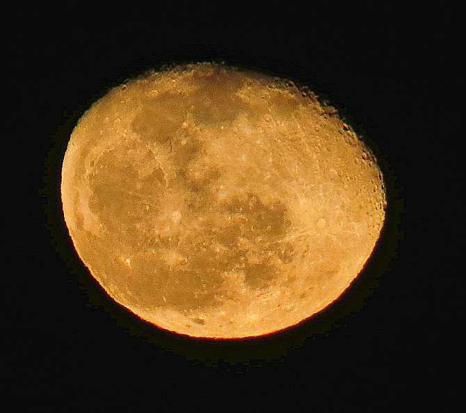 Last night's moon was shaped enough like an egg to prompt Topaz Ranch Estates photographer John Flaherty to ask 'If this was a real egg I wonder how much it would cost.'
