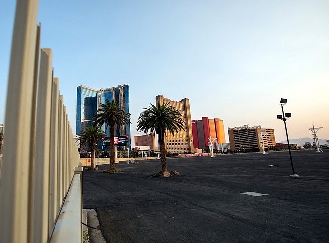 The Las Vegas Festival Grounds, located on the southwest corner of Sahara Ave. and Las Vegas Blvd., seen on Thursday, July 14, 2021, is being considered by the Oakland A’s as a site for a stadium.