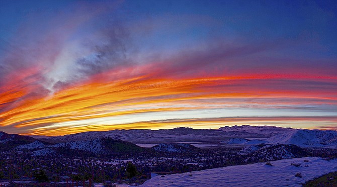Monday's sunrise from Topaz Ranch Estates portends a change in the weather. Photo special to The R-C by John Flaherty