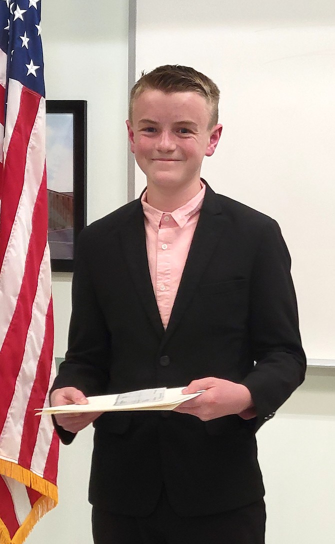 Kyle Allen, a freshman at Carson High School, won the Lions Clubs District 46-Nevada Zone 1-C competition.