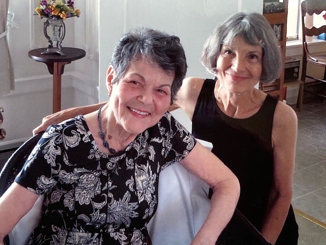 Sisters Gloria Pieretti and Norma Frey celebrating Gloria's 78th birthday in 2018.