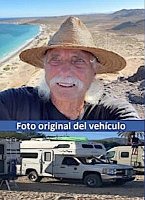 Missing Markleeville resident Dean Trivett and his vehicle from an official flier issued by the government of Mexico. Trivett has been missing since Feb. 11.