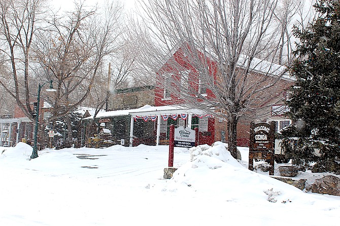 An afternoon snow flurry in Nevada's oldest town on Thursday.