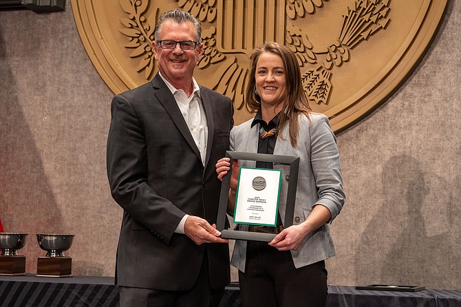Lindy Deller, development manager for Panattoni Development Co., and immediate past president of NAIOP Northern Nevada was recognized for “Outstanding Leadership by a Chapter President,” for her work as president of the chapter in 2022.