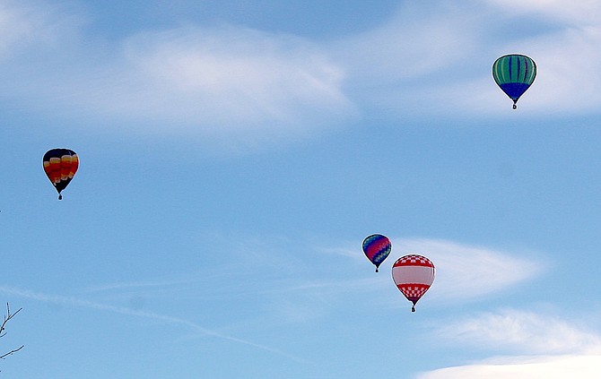 A mass balloon flight over Gardnerville in November 2021.