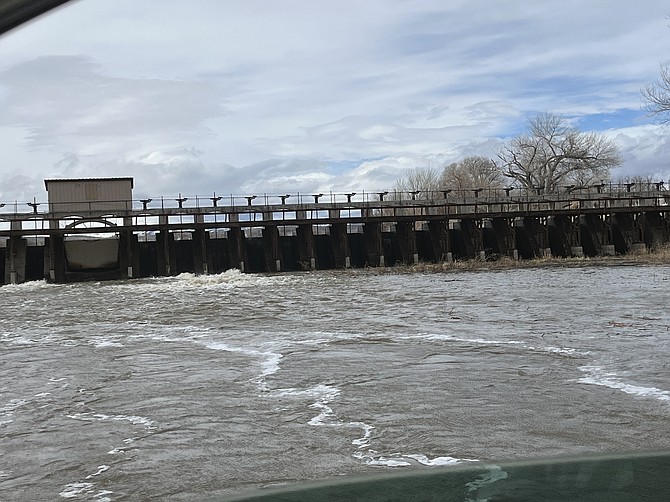 Steve Ranson 
High water is seen at Diversion Dam on Friday
