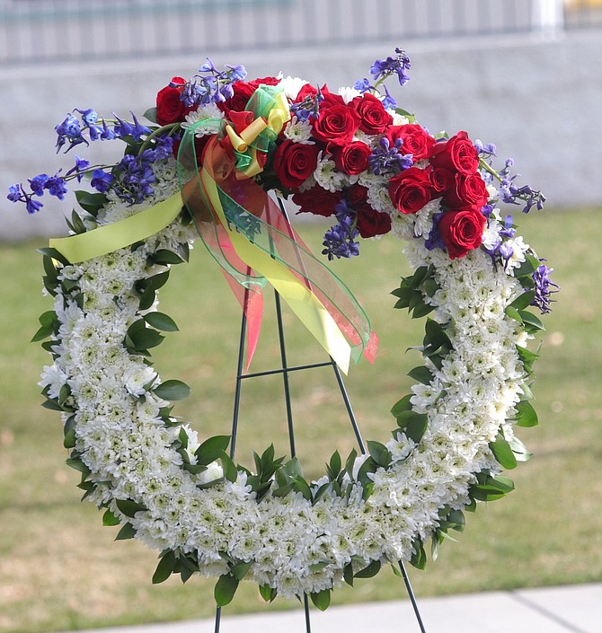 Vietnam Veterans of America chapter 388 placed a wreath at a previous National Vietnam War Veterans Day ceremony at Mills Park.