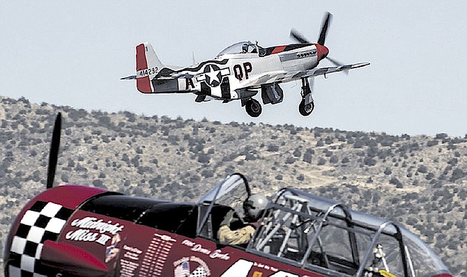 Gardnerville photographer J.T. Humphrey took this photo of a P-51 Mustang taking off from Stead Air Base during the 2019 National Championship Air Races.