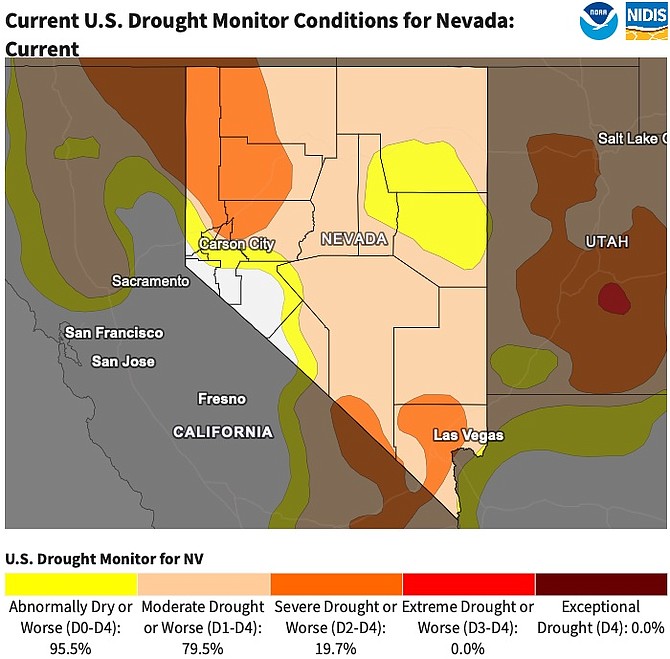 On March 21 the U.S. Drought Monitor indicated for the second week in a row that the drought was over in Douglas County. The same is true for several California counties, including Alpine, Mono and El Dorado.