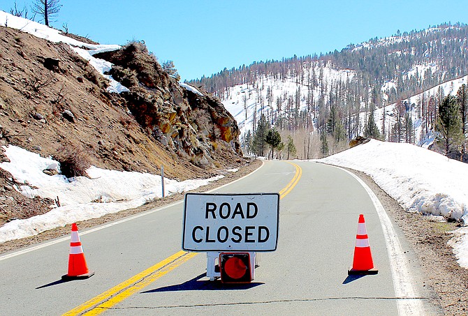 Highway 89 is closed due to a mudslide on the other side of Carson River Resort.