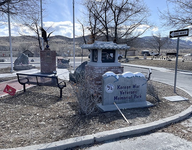 The Korean War Veterans Memorial at the east end of 5th Street in Carson City in March 2023.
