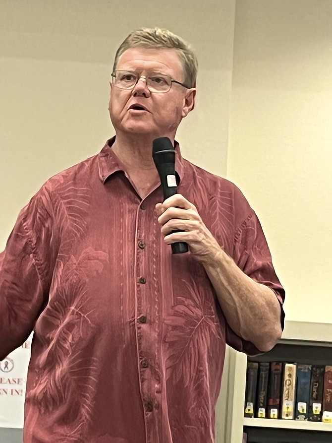 U.S. Rep. Mark Amodei speaking to the Fernley Republican Women on Aug. 24.