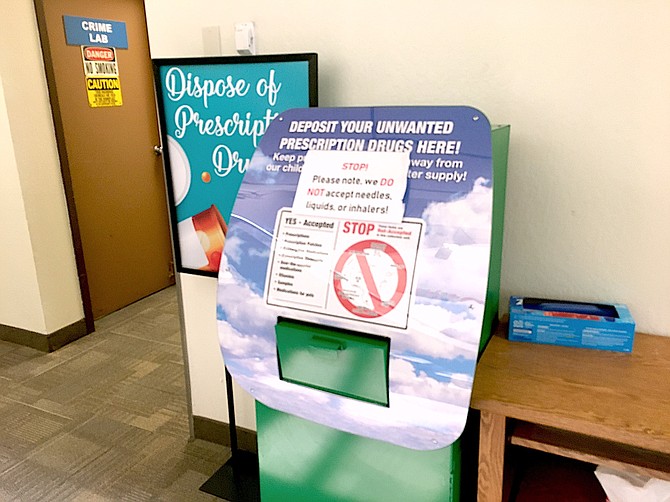 The prescription safe disposal drop box at the Douglas County Judicial & Law Enforcement Center is available through the year.