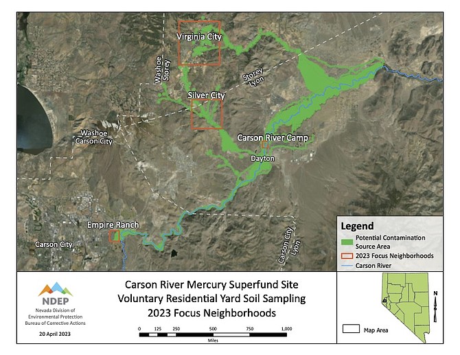 The Nevada Division of Environmental Protection will begin to offer free soil testing for homeowners within the Carson River Superfund Site.