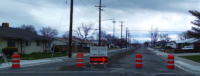 Construction continues on West A Street in spite of wintry conditions and an unexpected water main discovery.