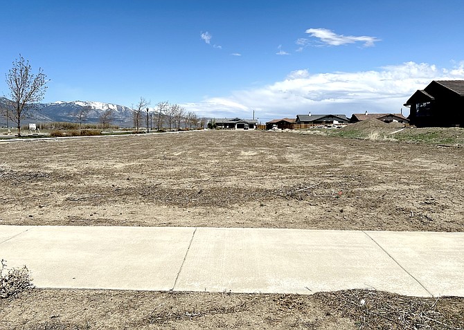 The view of one of four lots proposed for a multi-family project along Monte Vista Avenue in Minden.