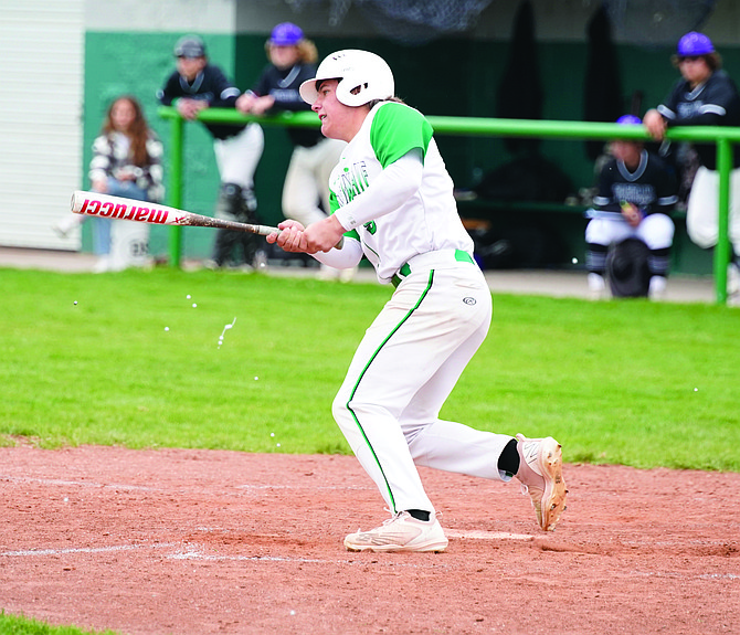 Fallon’s Trevor Hyde records a hit against Spring Creek in the final series of the season.
