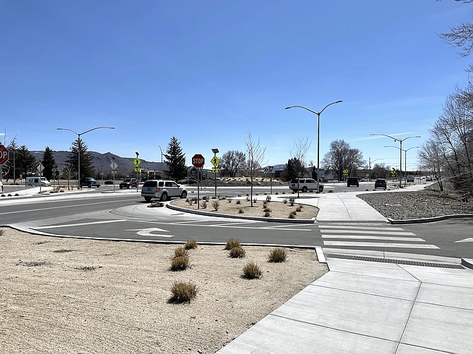 The roundabout at South Carson and Stewart streets that will be the site of a new public sculpture.