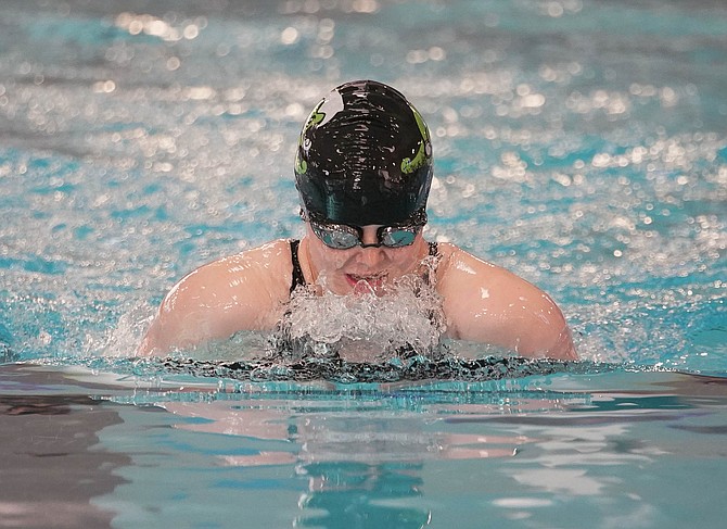 Fallon's Grace Cosman qualified for state in the 100-yard breaststroke after finishing third in the Northern 3A Region meet at the Carson Aquatic Center.