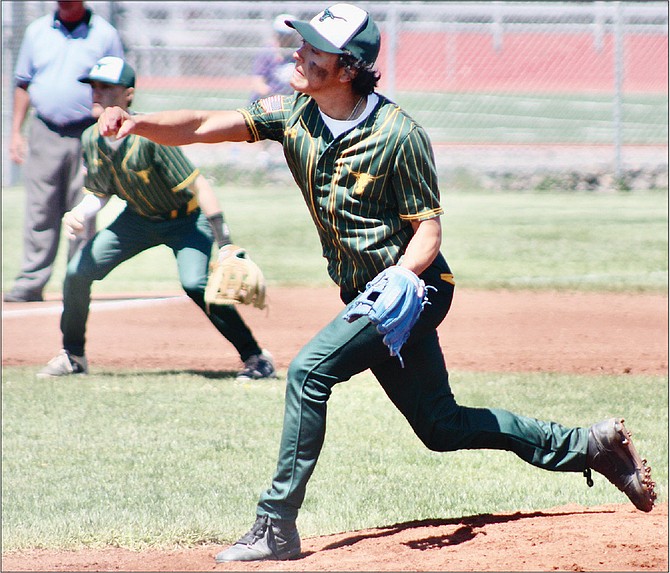 Battle Mountain Jr. Vazquez throws a pitch during the Northern 2A Regional Championships on Friday in Lovelock.
