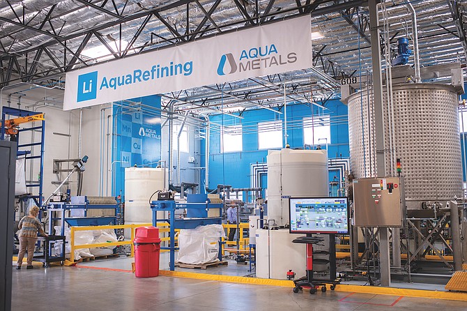 Aqua Metals has a lithium recovery pilot plant on Peru Drive at Tahoe Reno Industrial Center. The company acquired a plot of land on Waltham Way at TRIC that included some existing buildings that Aqua Metals is building out as part of an eventual three-building campus headquarters.