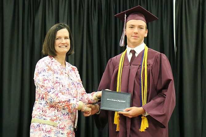 Hunter Rowlatt, who graduated from Sierra Lutheran High School on May 27, will be the first in the private school’s history to attend the U.S. Naval Academy in Annapolis, Md.