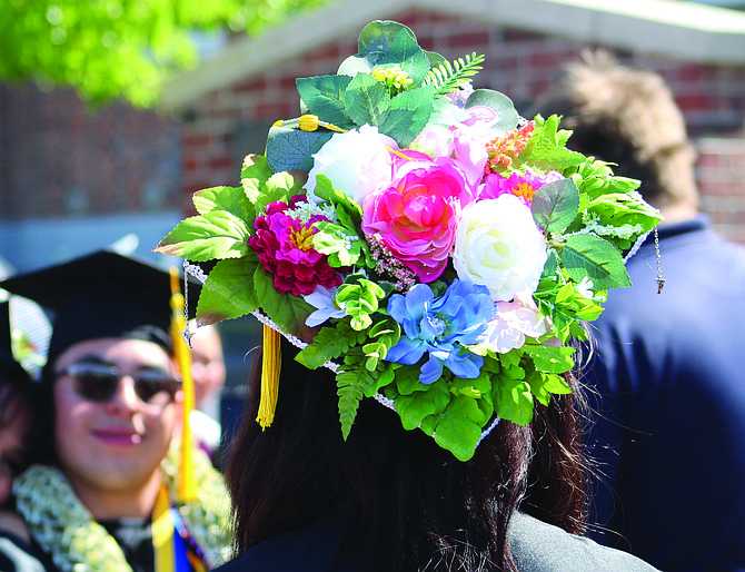 Many students at Thursday’s Western Nevada College Fallon campus graduation decorated their mortarboards.