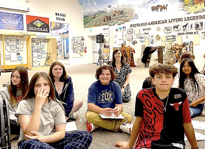 Eighth-graders visit the Carson Valley Museum & Cultural Center in Gardnerville.