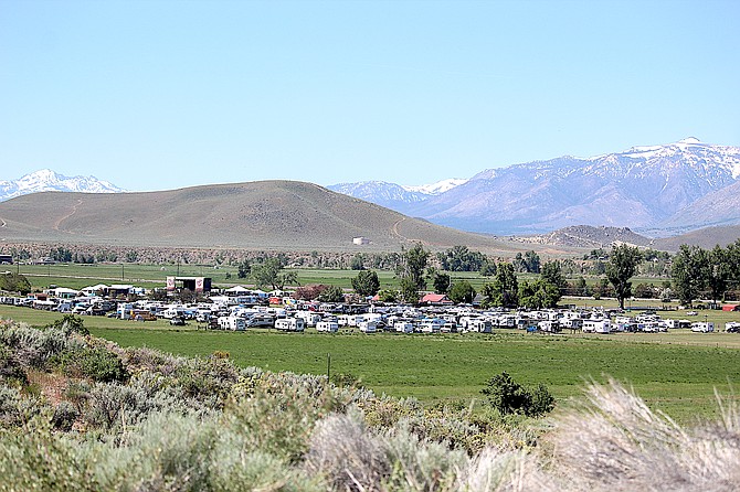 RVs and trailers pack the Corley Ranch on Saturday for the BackCountry Music Festival.