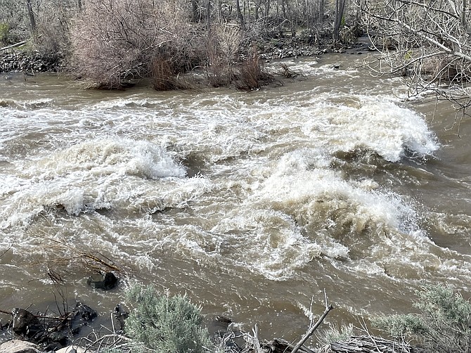 The Carson River in Brunswick Canyon in Carson City on May 5, 2023.