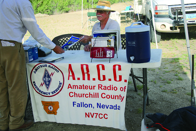 Amateur Radio of Churchill County members set up on the field.