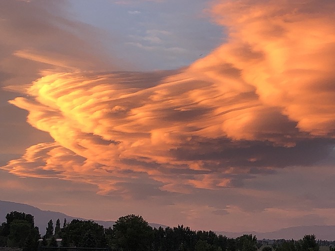 Fredericksburg resident Jeff Garvin was one of several who captured Saturday night's brilliant sunset.