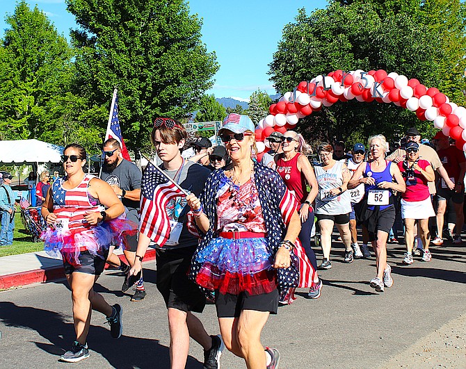 Freedom 5K participants participate in the 2022 fun run at Heritage Park in Gardnerville.