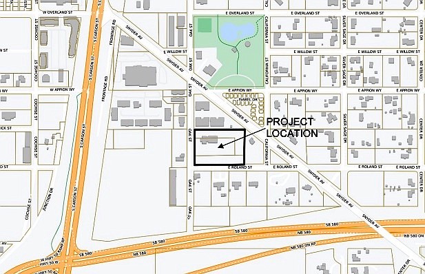 Map provided by Carson City Community Development for the location of Silver Crest Condos.