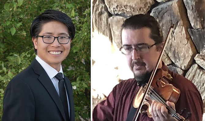 Pianist Eric Kao and violinist Brian Fox and will perform a house recital July 23.