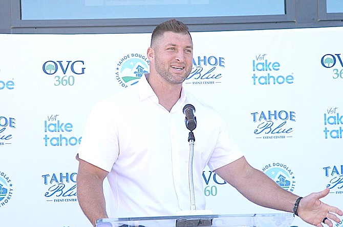 Tim Tebow attended an event at the Tahoe Blue Event Center on Monday.
Tahoe Daily Tribune photo by Ashleigh Goodwin
