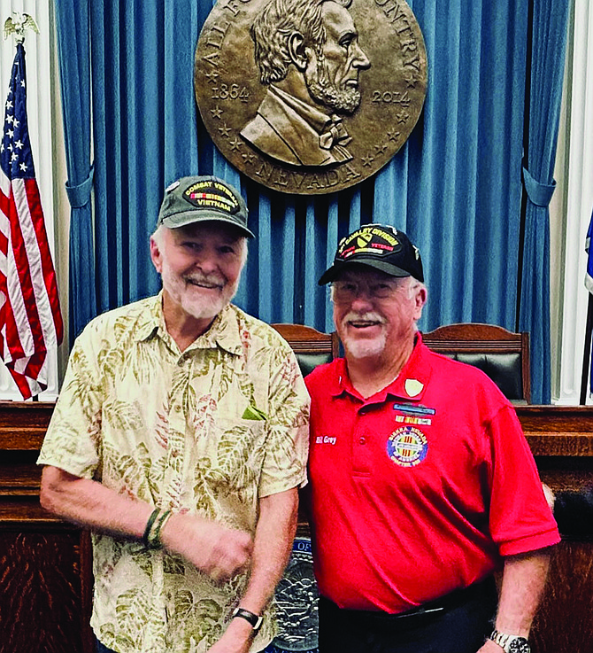 Former Army soldiers James Hanson, left, and William Grey have been named as Veterans of the Month for July and August, respectively.