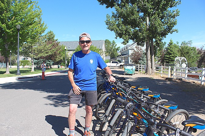 Safe Routes organizer Scott Bohemier at Heritage Park on June 17 for a Bike Rodeo.