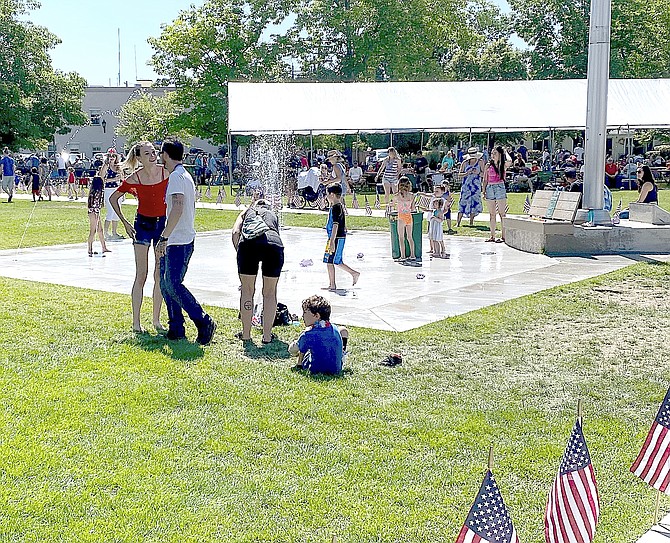 The splash pad in Minden Park is going to get a lot more popular this weekend as temperatures soar. This photo of the pad was taken on the Fourth of July by Minden resident Robin Sarantos.