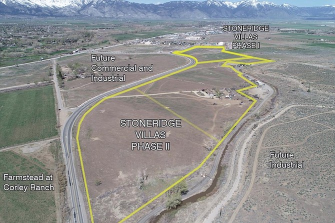 An aerial illustration of the location of a proposed manufactured housing project. Resource Concepts Inc.