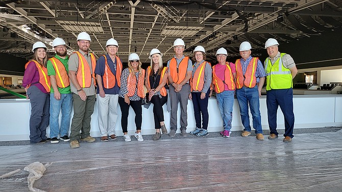 The Carson Valley Chamber Board of Directors on a tour of the Tahoe Blue Event Center in Stateline.