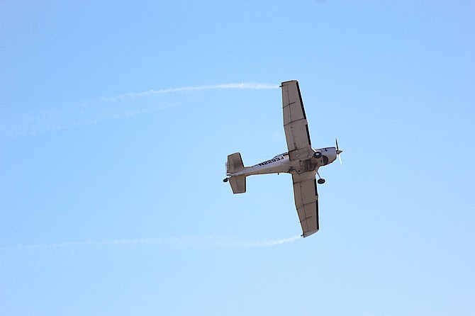 Aerial spraying of 5,000 acres in western Carson Valley started on Thursday morning. Douglas County Mosquito Abatement is also conducting fogging operations around the Valley.