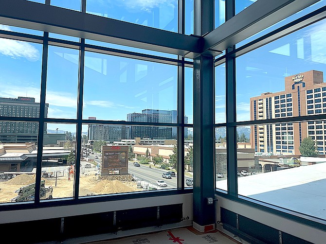 The view of the Stateline casino corridor from the Tahoe Blue Event Center. The Center is expected to open in September.