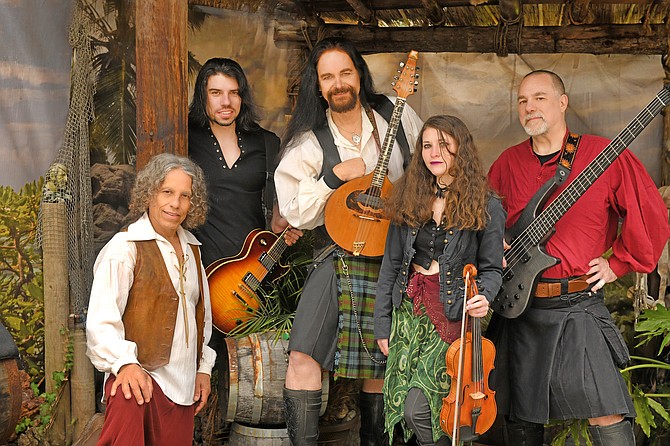 Tempest is known for blending genres of Irish reels, Scottish ballads, Norwegian influences and other world music. The band consists of (left to right) Adolfo Lazo, Nikolay Georgiev, Lief Sorbye, Lee Corbie-Wells and Hugh Caley.