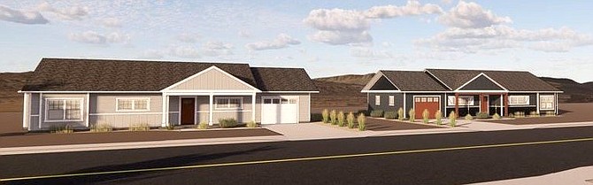 A rendering provided by the Washoe Housing Authority showing future homes of a new development in the Stewart Community.