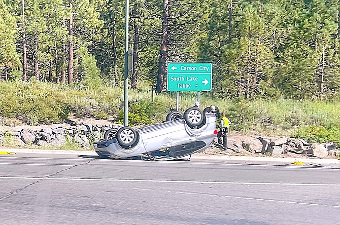 This photo from the Spooner collision on Thursday afternoon was taken by South Lake Tahoe 12-year-old Callahan Ford.