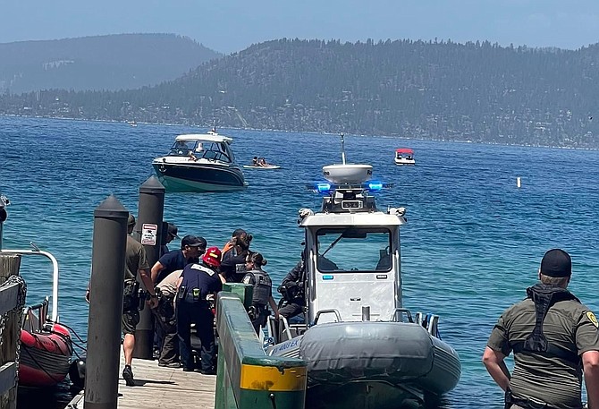 A person who was rescued Aug. 4 from drowning was taken to Sand Harbor via a Nevada Department of Wildlife boat.