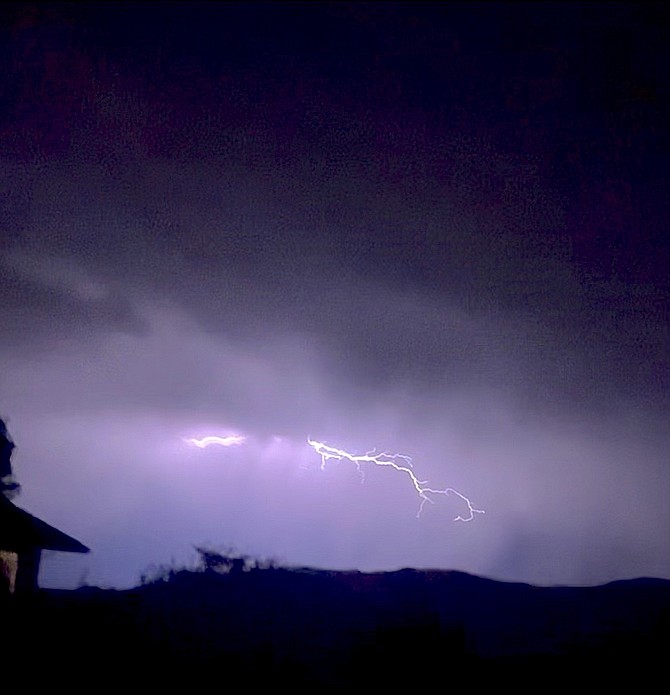 A lighting strike captured by James Moore's granddaughter Carley.