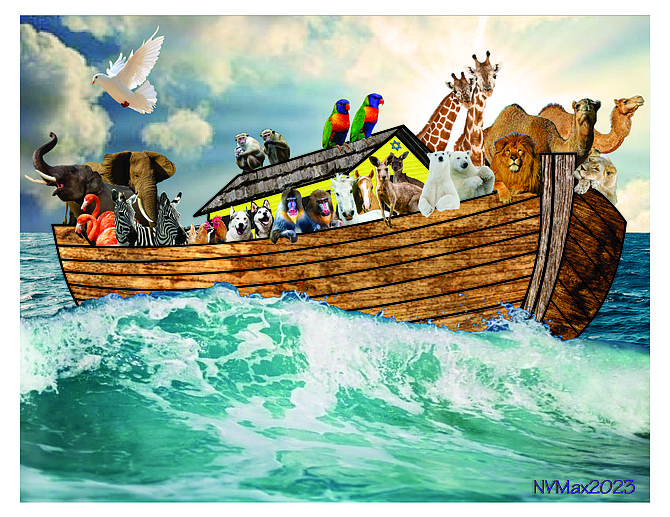Digital Artwork of Noah's Ark by Maxine Nietz.