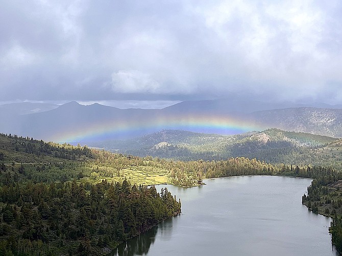 A rainbow over Red Lake in Alpine County. Photo special to The R-C by Michael Smith.